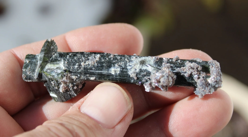 Green Tourmaline with Lepidolite