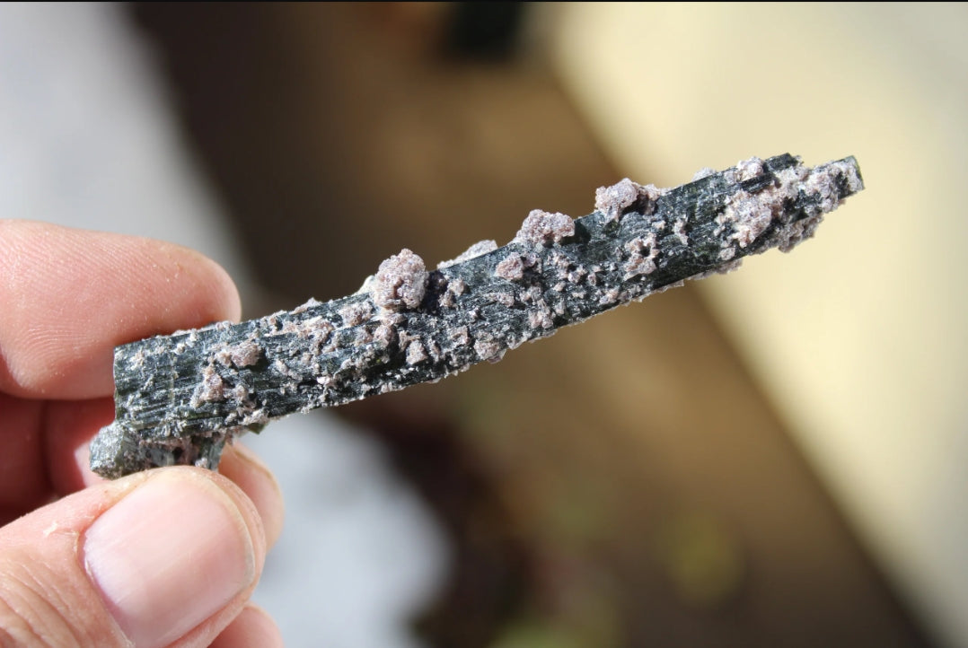 Green Blue Tourmaline with Lepidolite