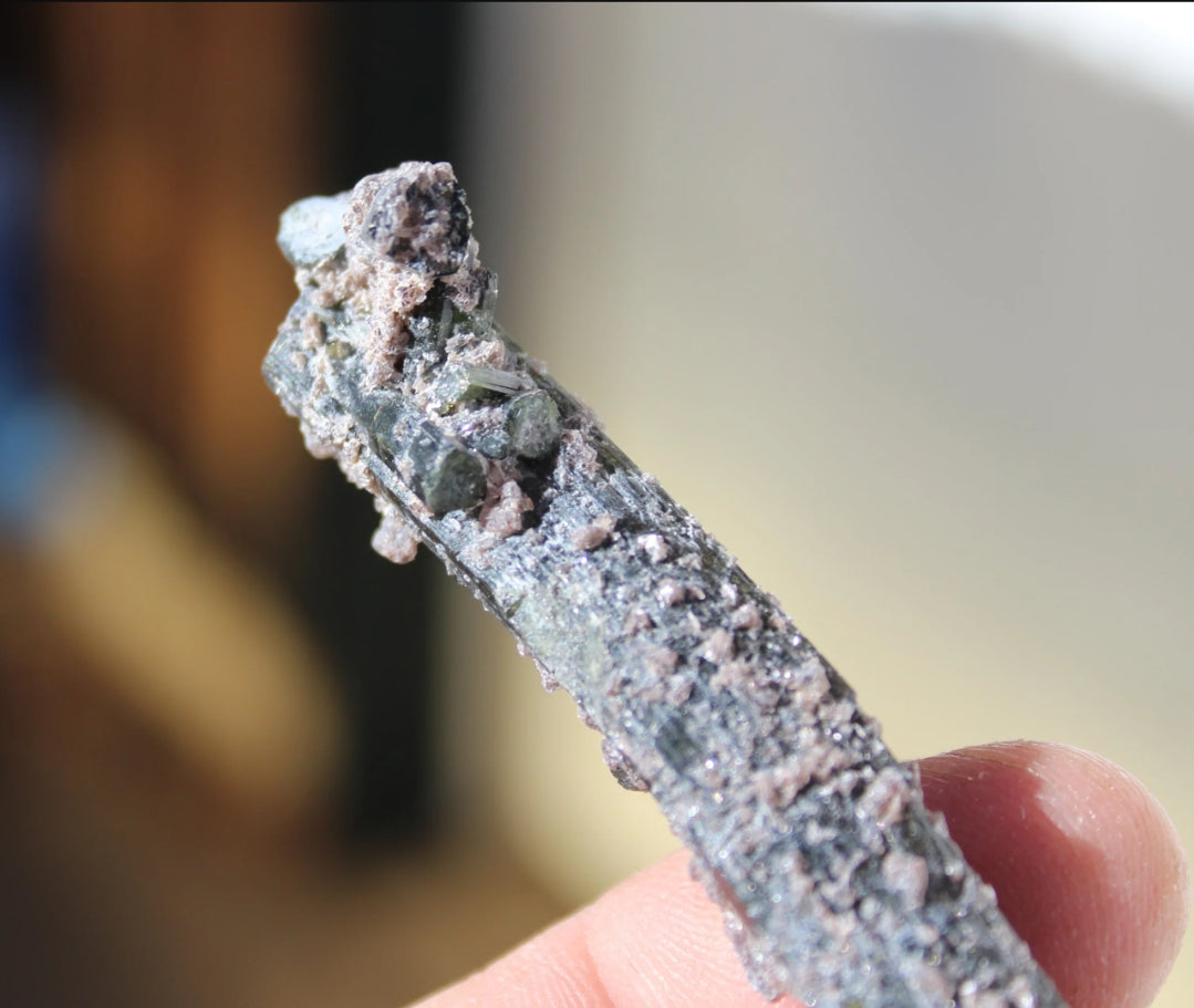 Green Blue Tourmaline with Lepidolite