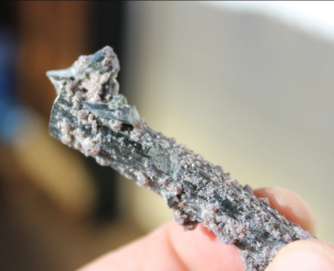 Green Blue Tourmaline with Lepidolite