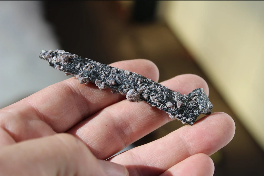 Green Blue Tourmaline with Lepidolite