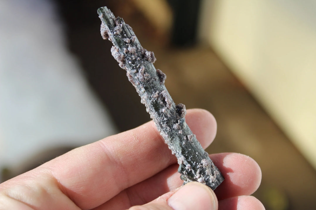 Green Blue Tourmaline with Lepidolite