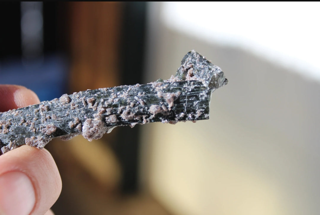 Green Blue Tourmaline with Lepidolite