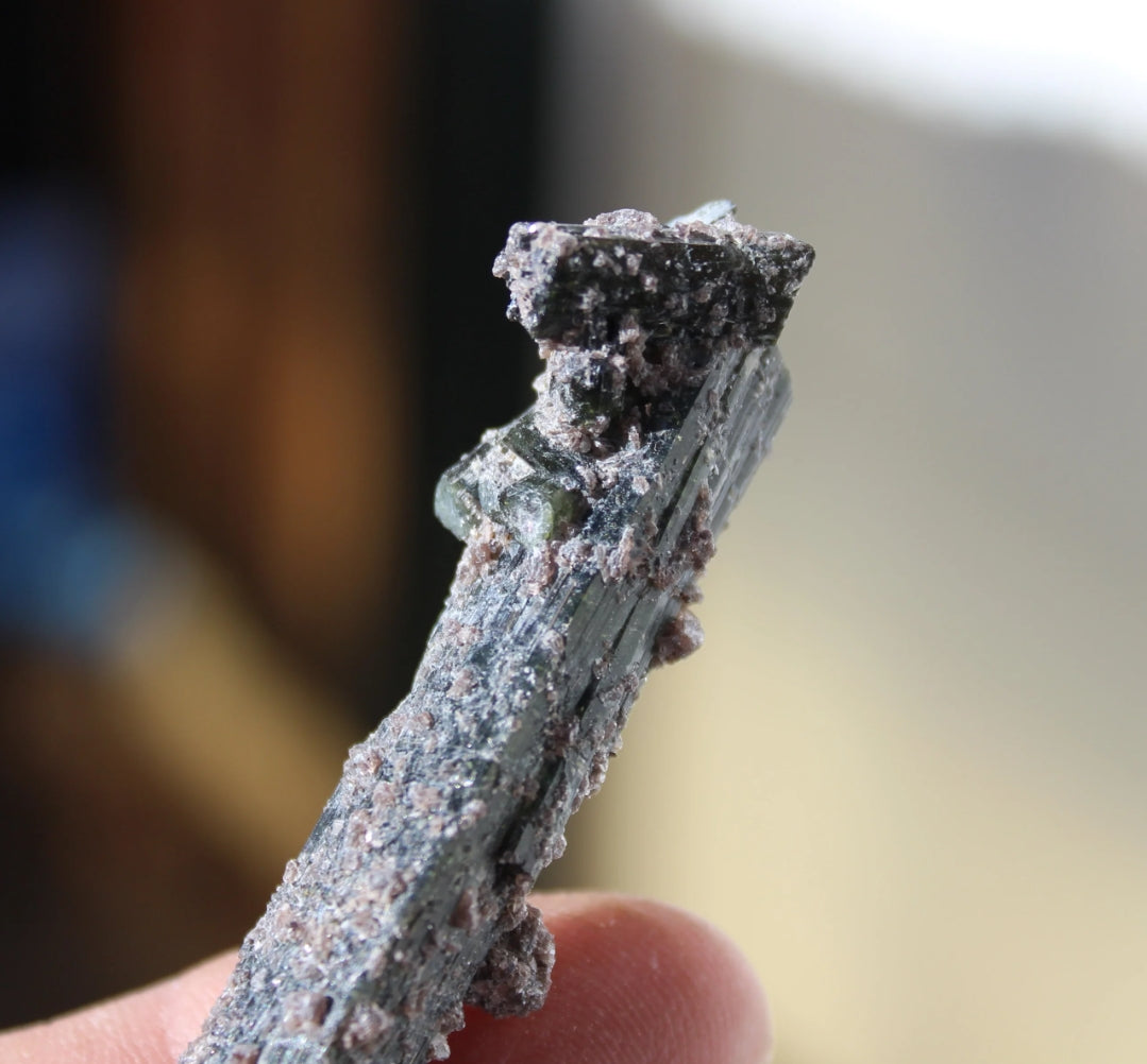 Green Blue Tourmaline with Lepidolite