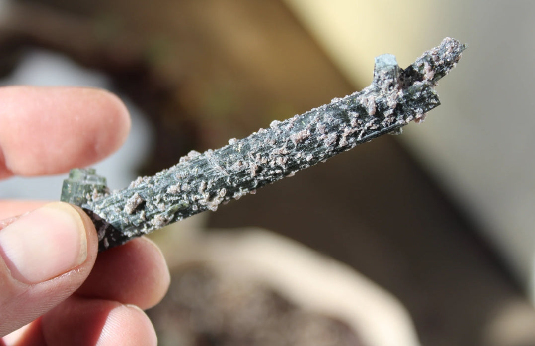 Green Tourmaline with Lepidolite