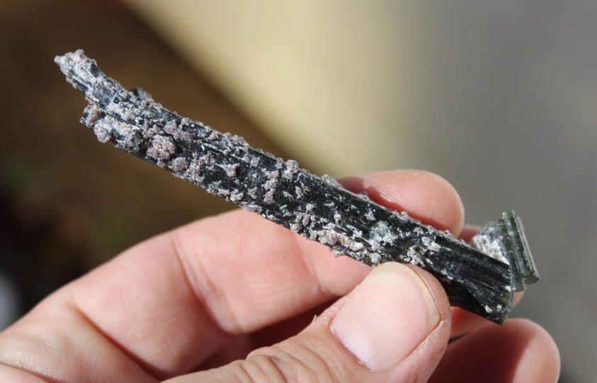 Green Tourmaline with Lepidolite