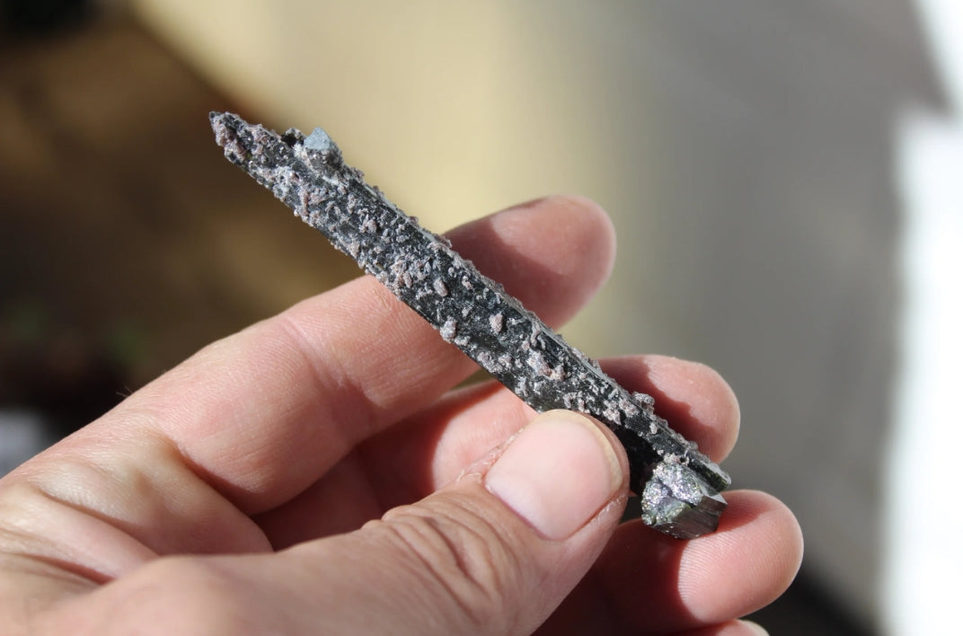 Green Tourmaline with Lepidolite
