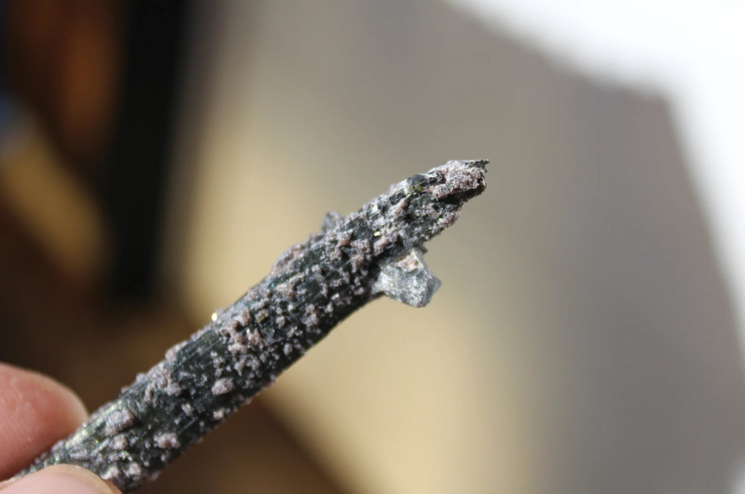 Green Tourmaline with Lepidolite