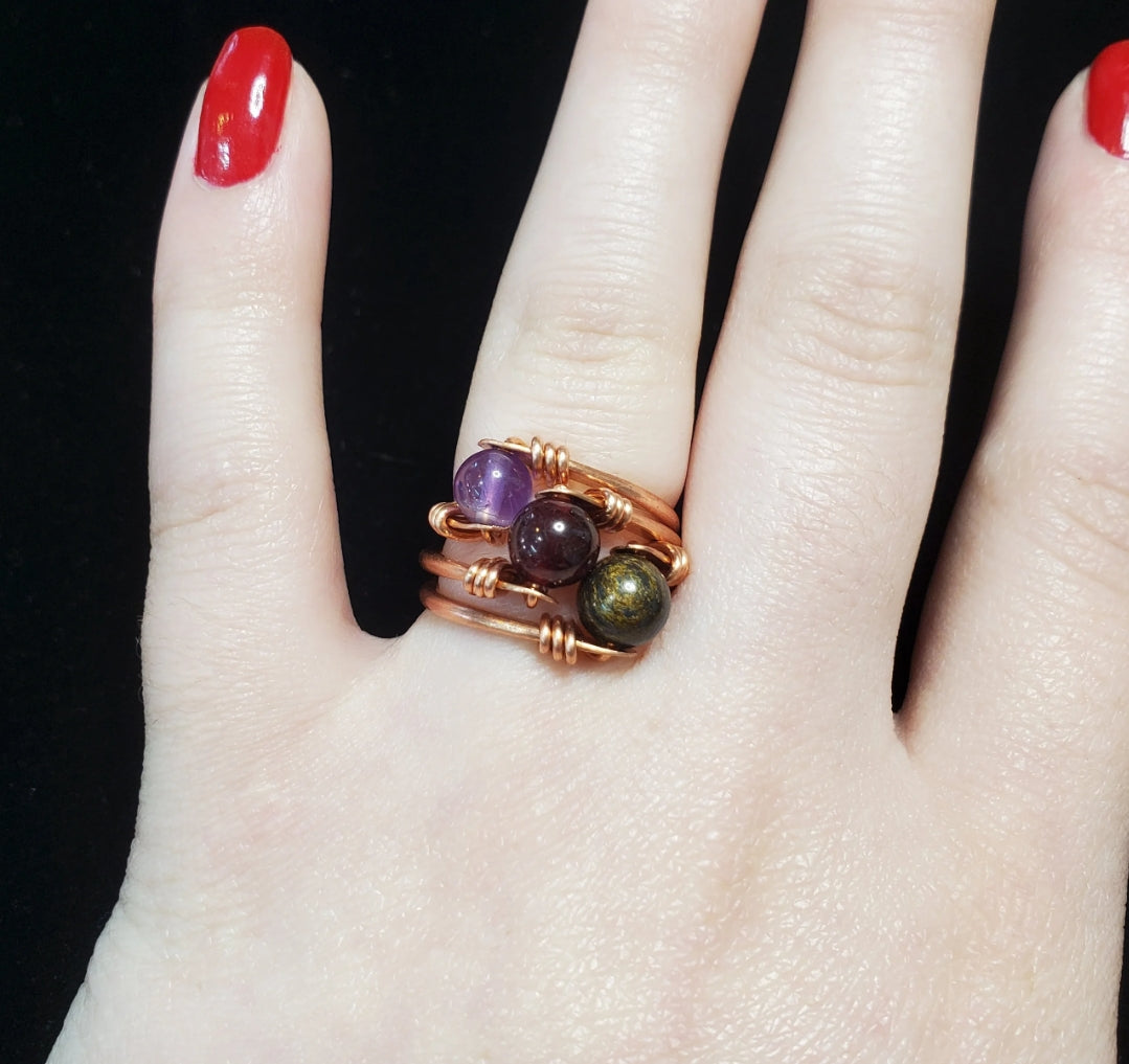 Handmade Lapis Lazuli Copper Ring