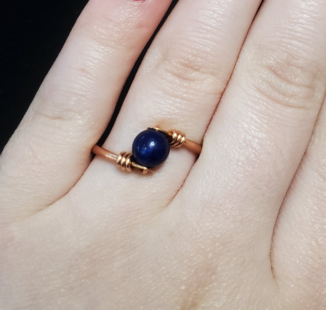 Handmade Lapis Lazuli Copper Ring