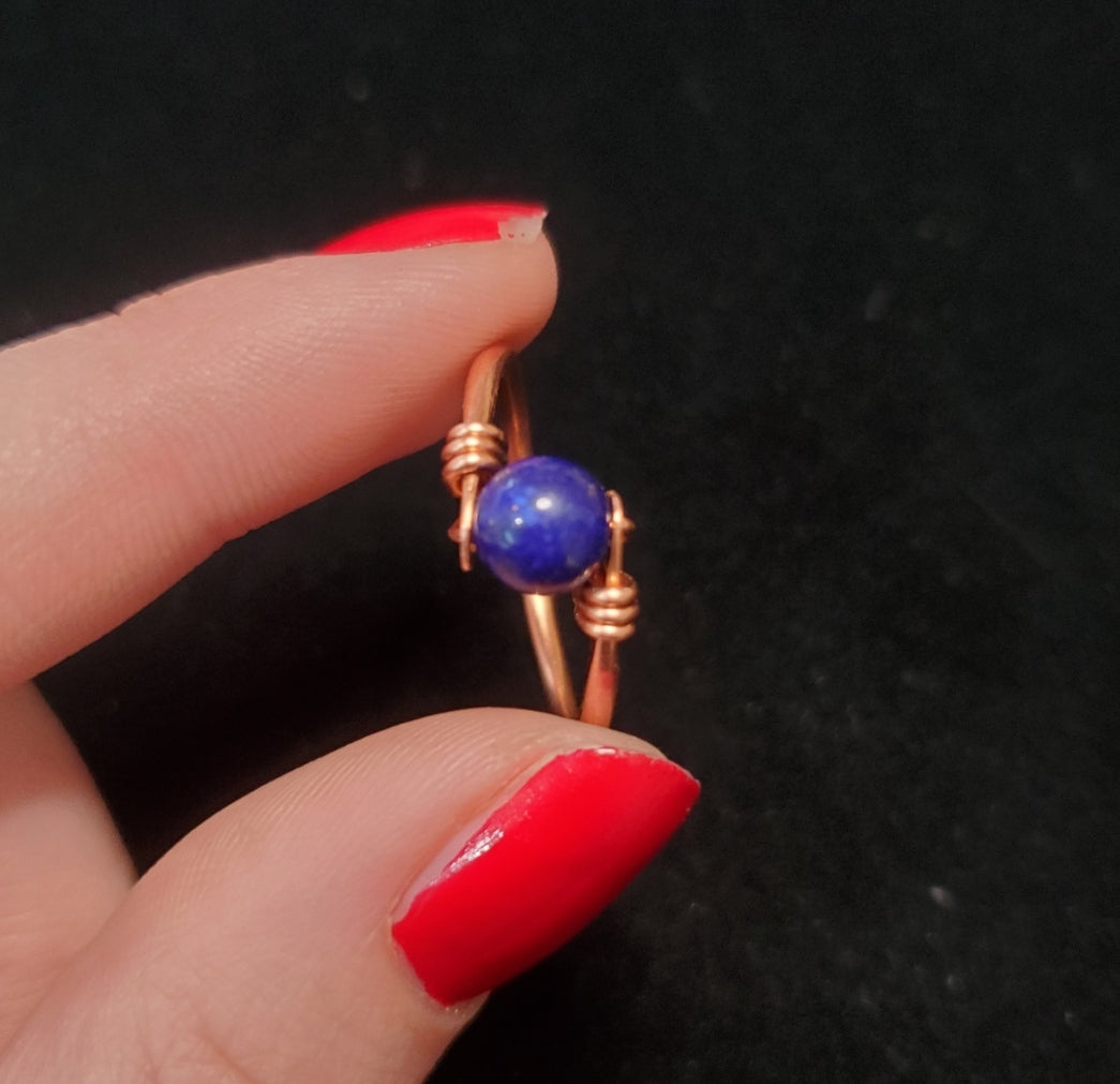 Handmade Lapis Lazuli Copper Ring