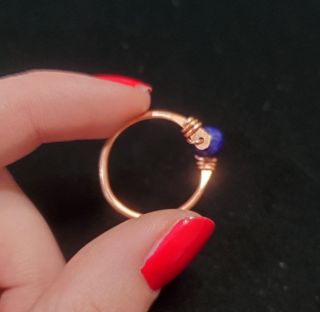 Handmade Lapis Lazuli Copper Ring