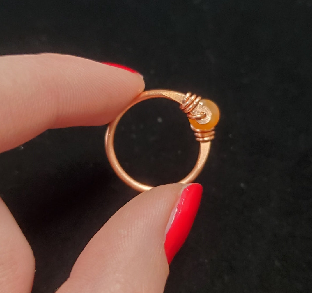 Handmade Carnelian Copper Ring