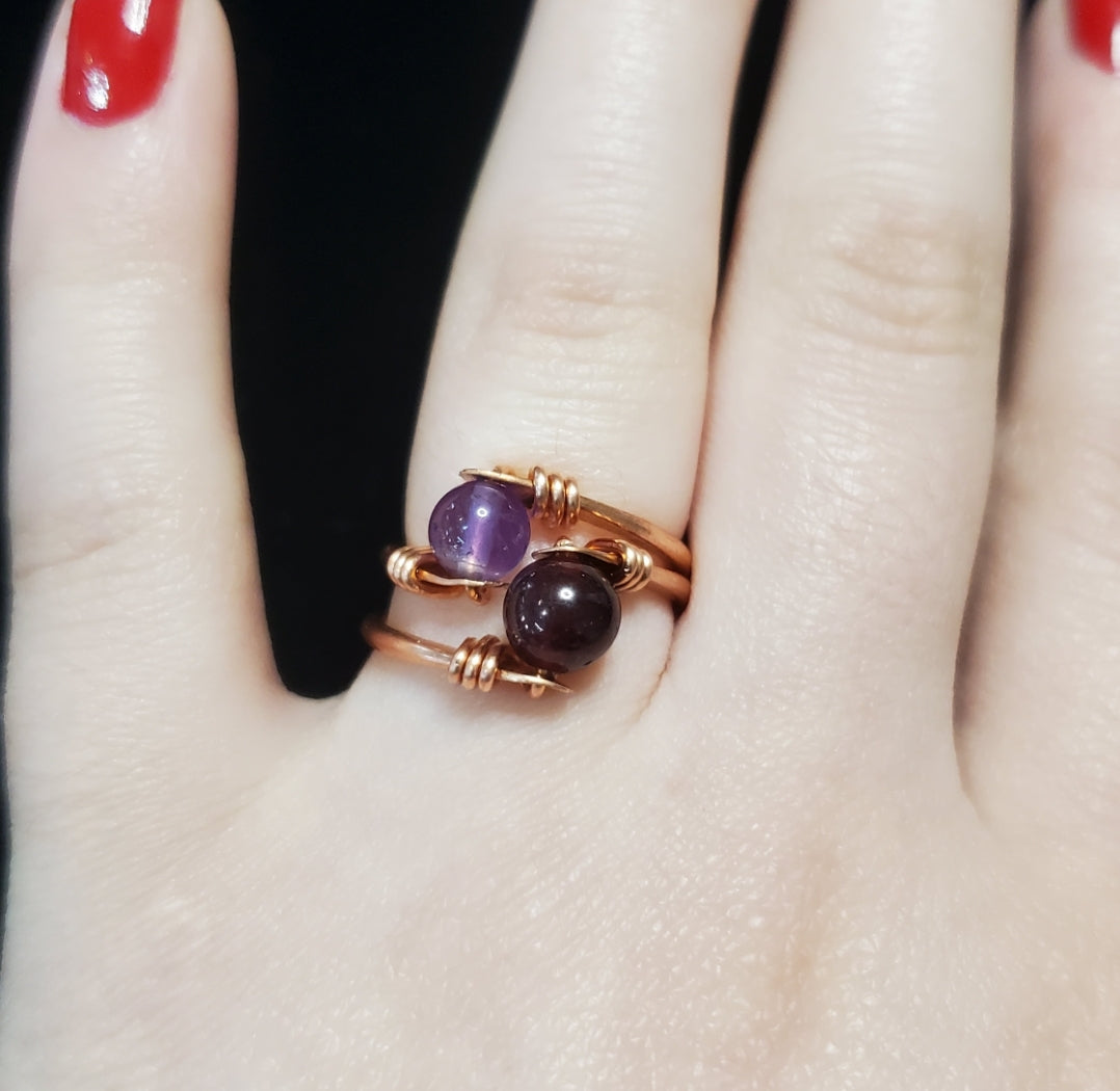 Handmade Moss Agate Copper Ring