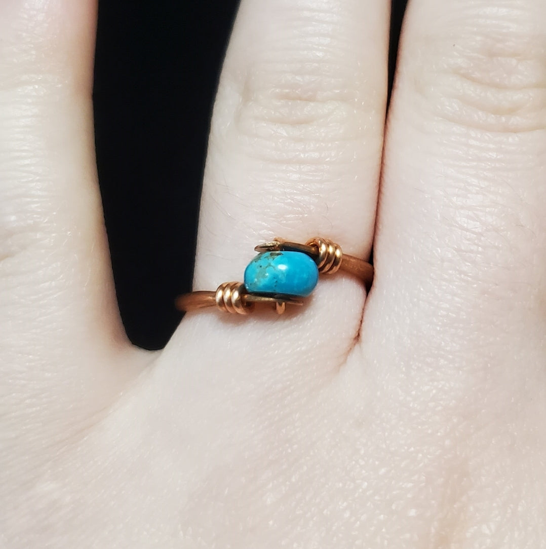 Handmade Turquoise Copper Ring