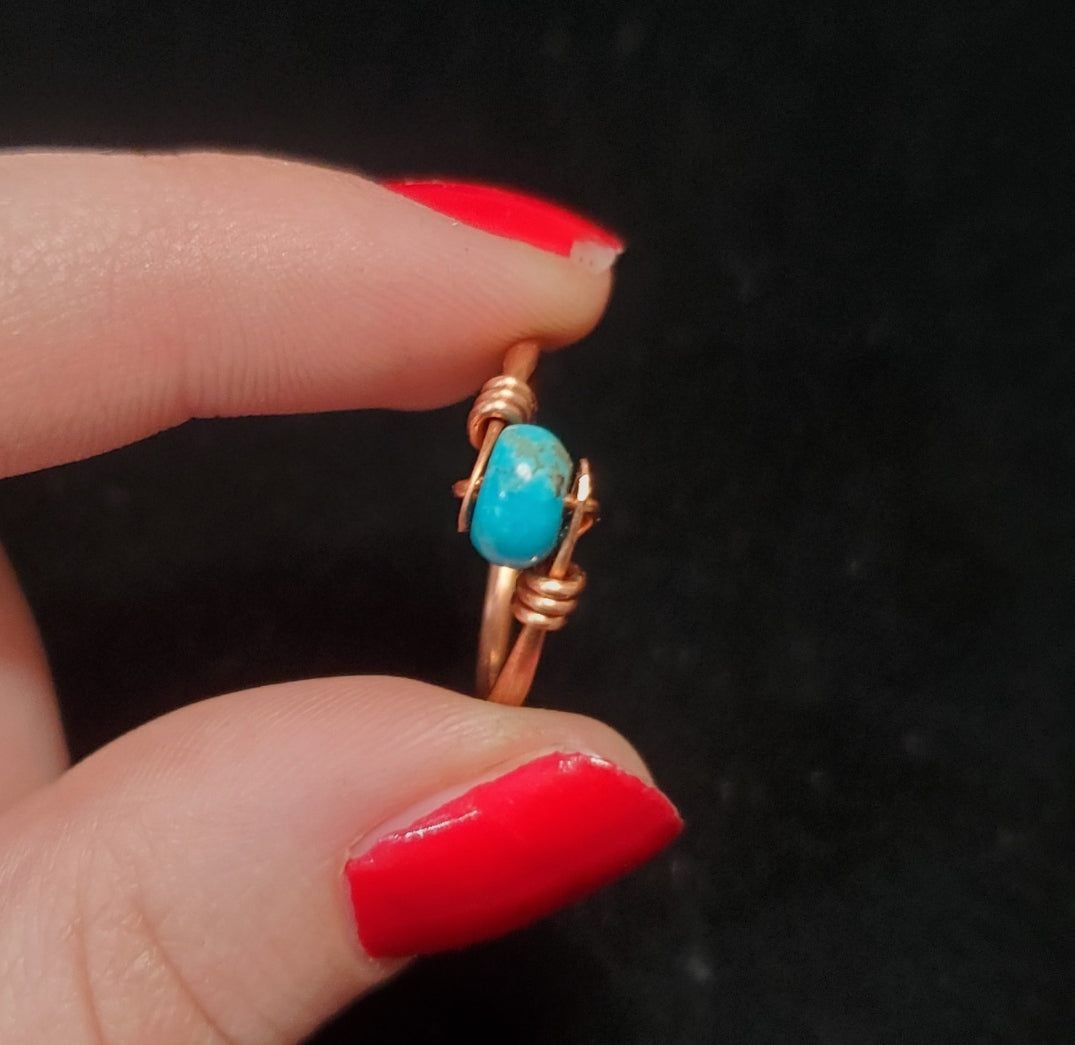 Handmade Turquoise Copper Ring