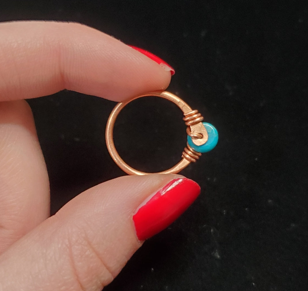 Handmade Turquoise Copper Ring