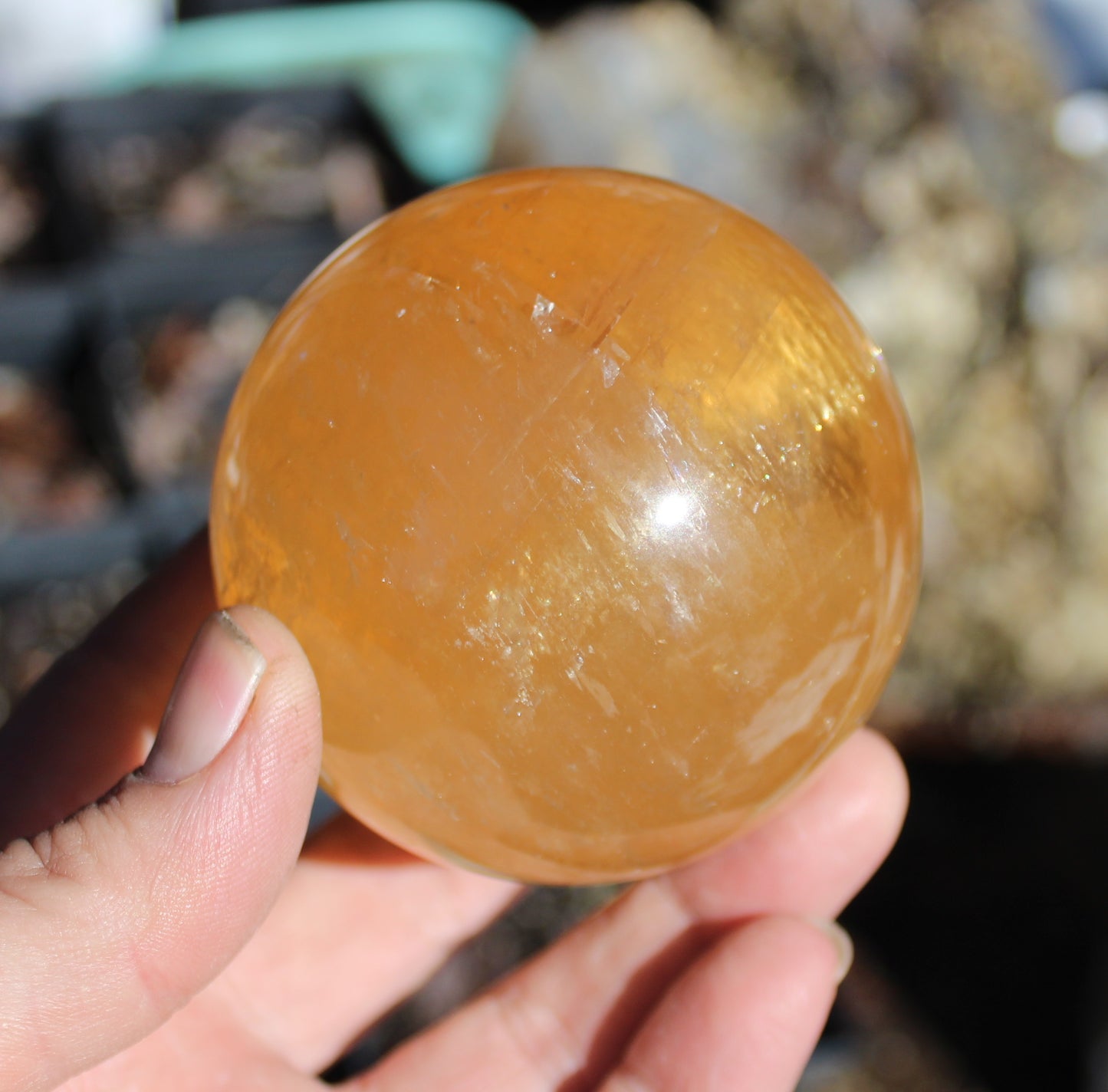 Golden Calcite Sphere