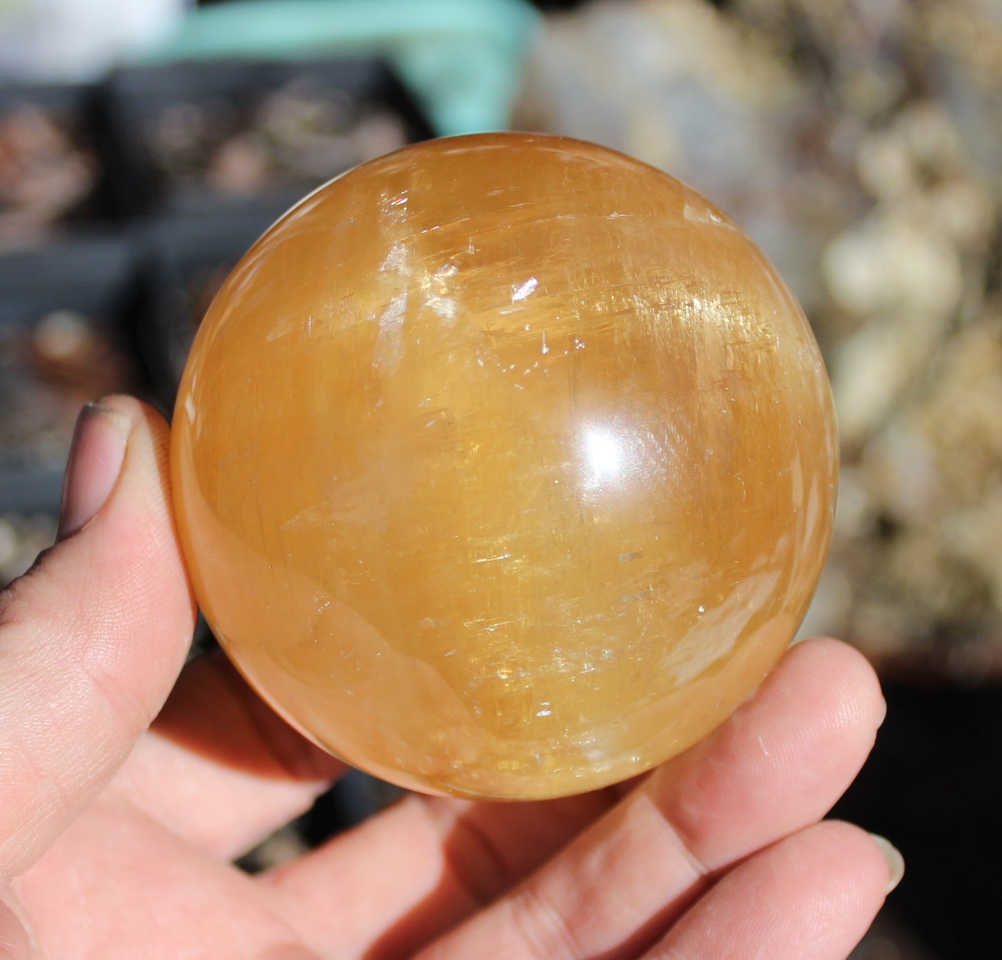 Golden Calcite Sphere