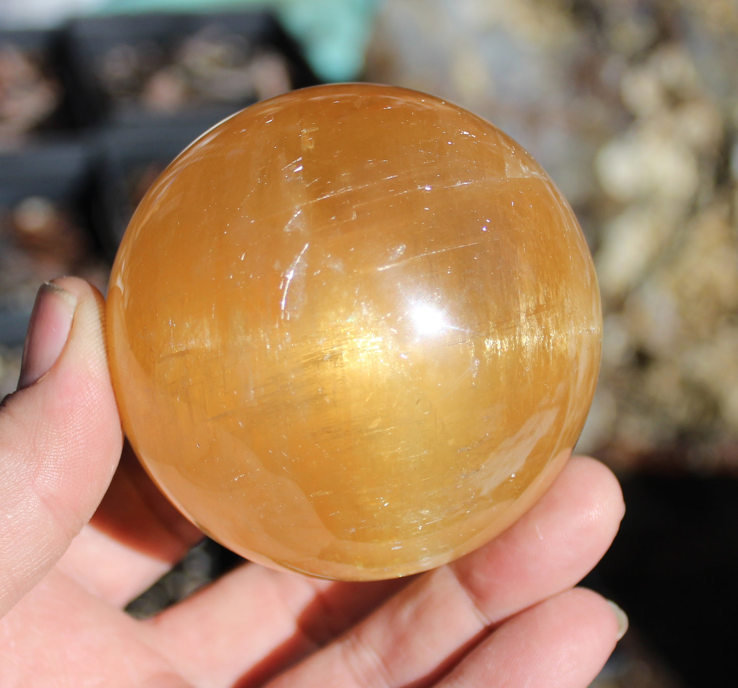 Golden Calcite Sphere