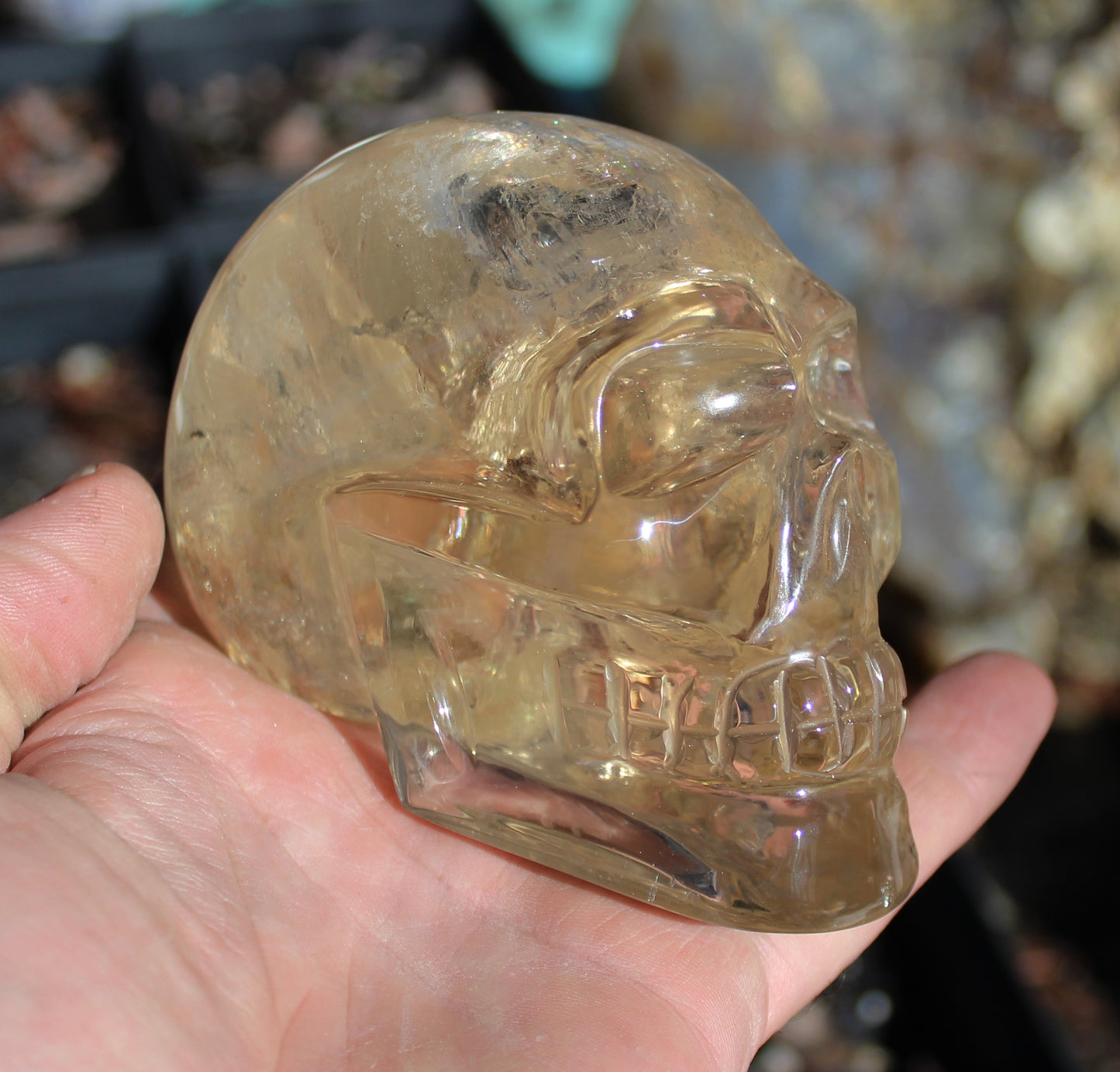 Smokey Citrine Crystal Skull