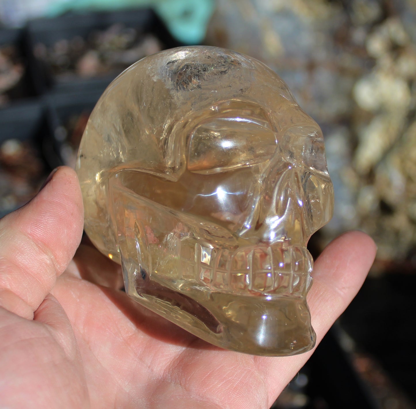 Smokey Citrine Crystal Skull