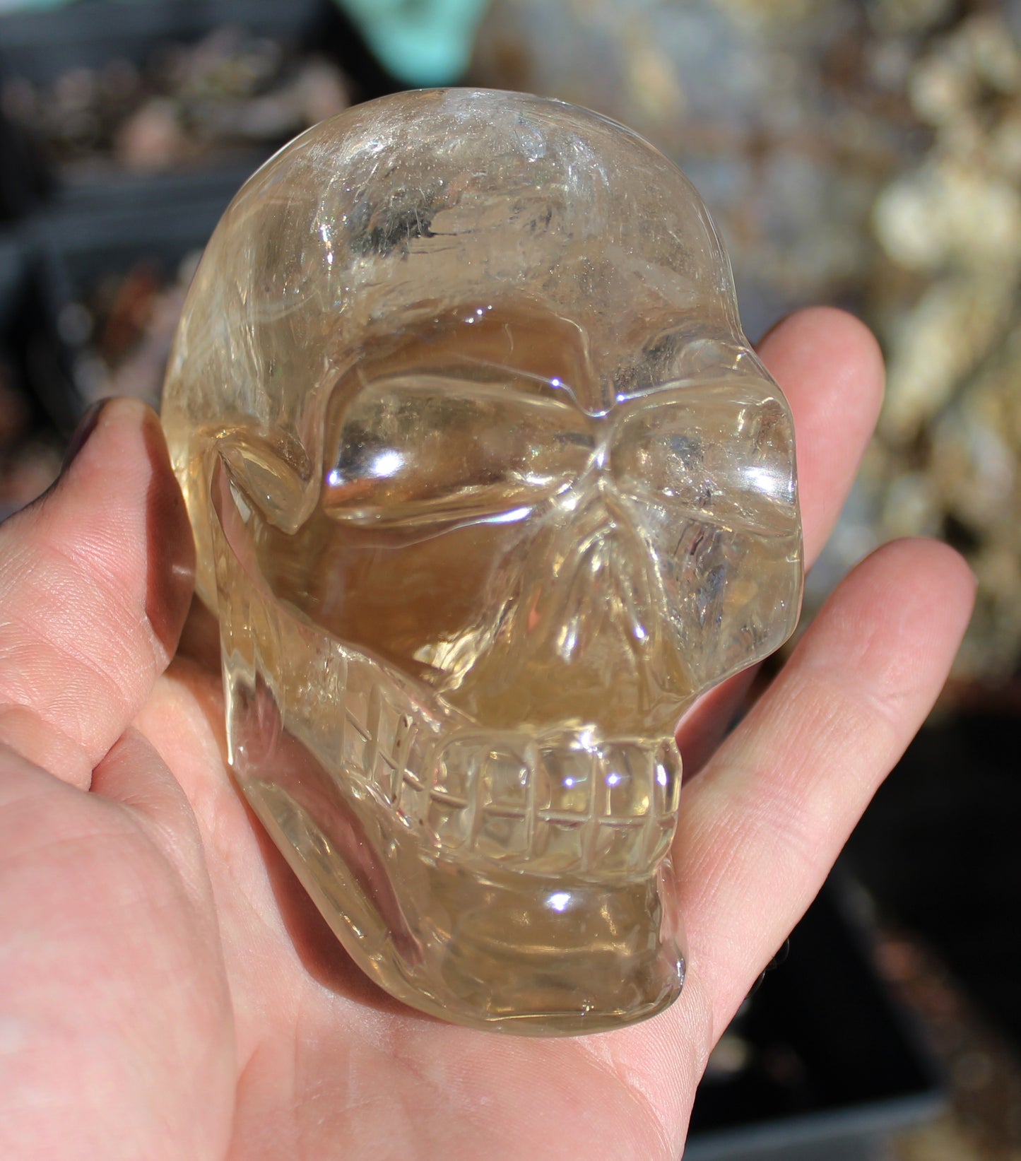Smokey Citrine Crystal Skull