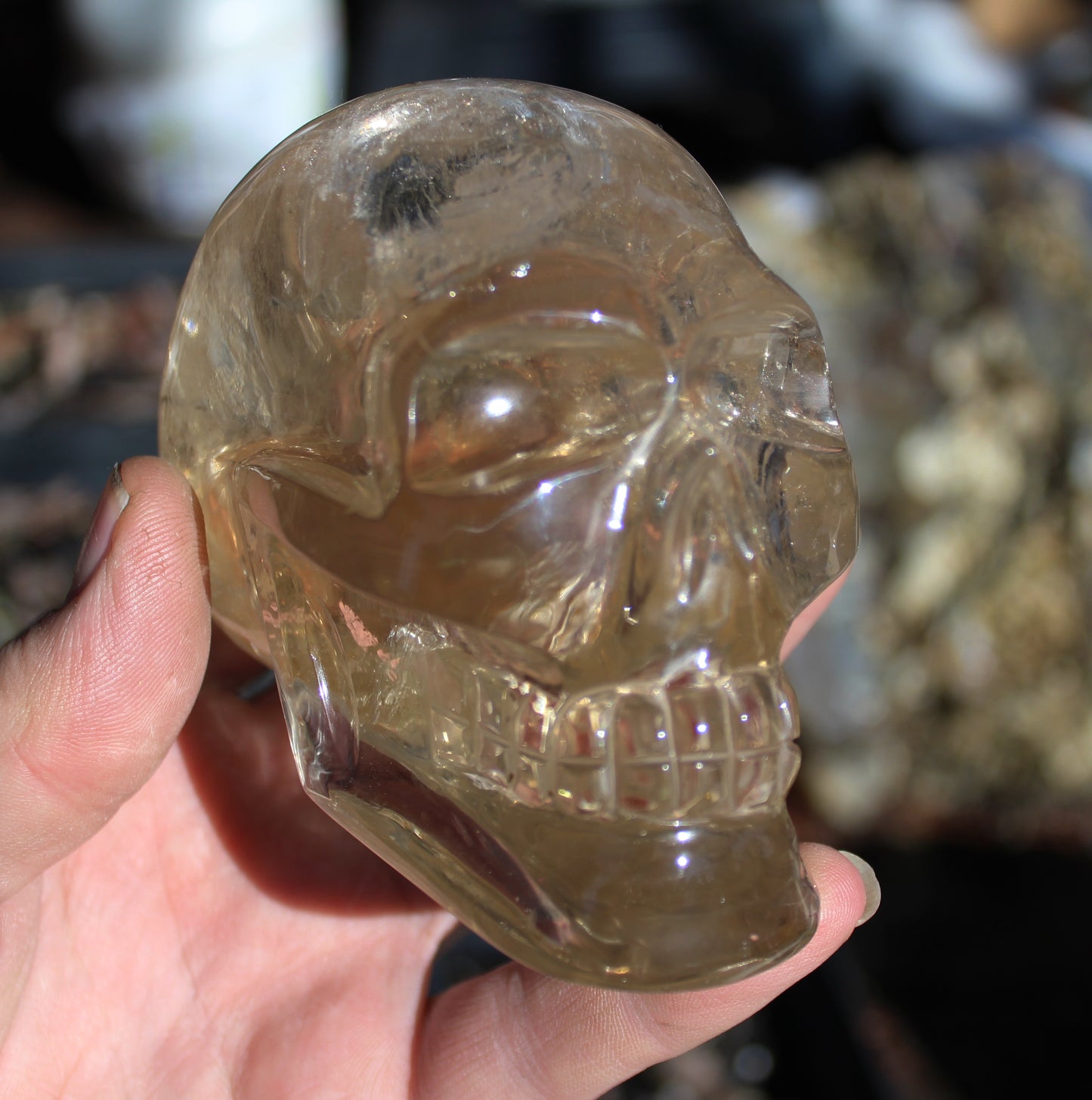 Smokey Citrine Crystal Skull