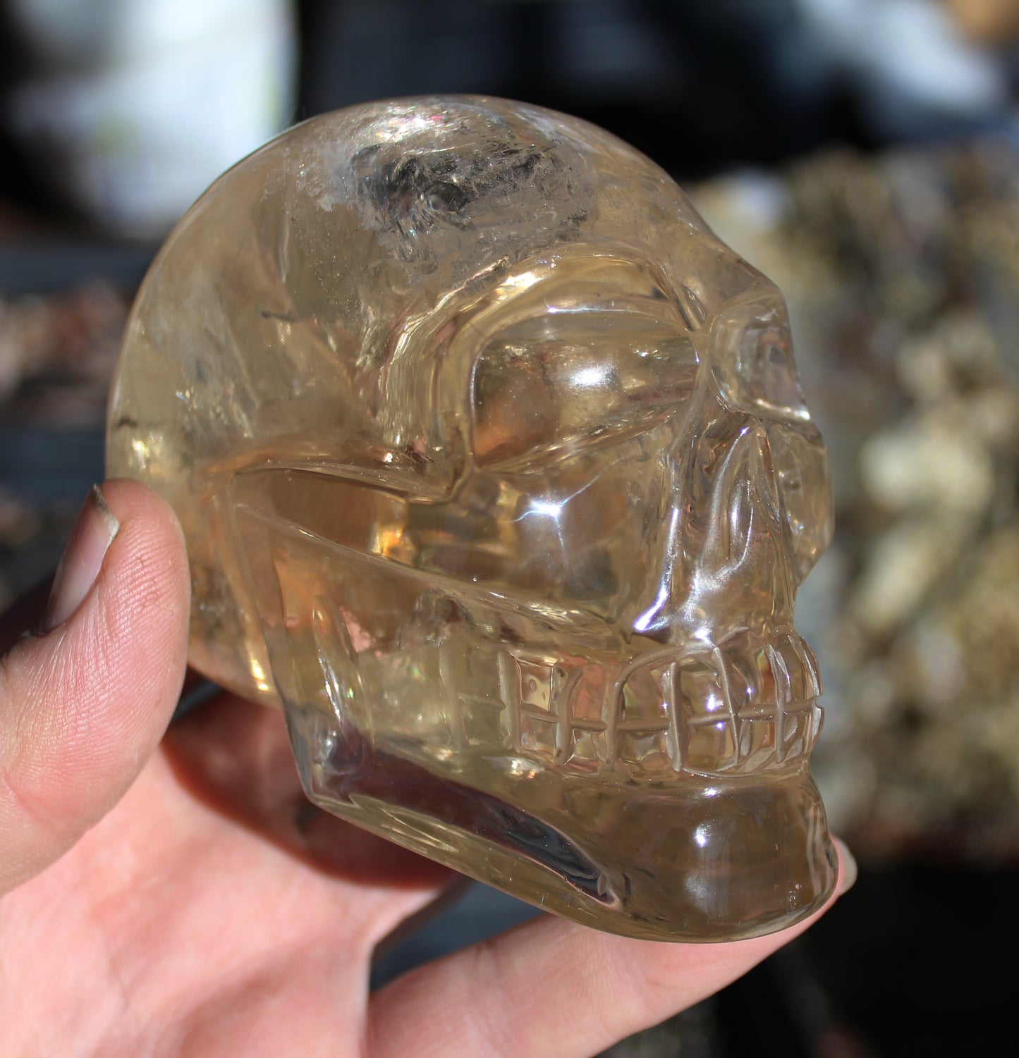 Smokey Citrine Crystal Skull