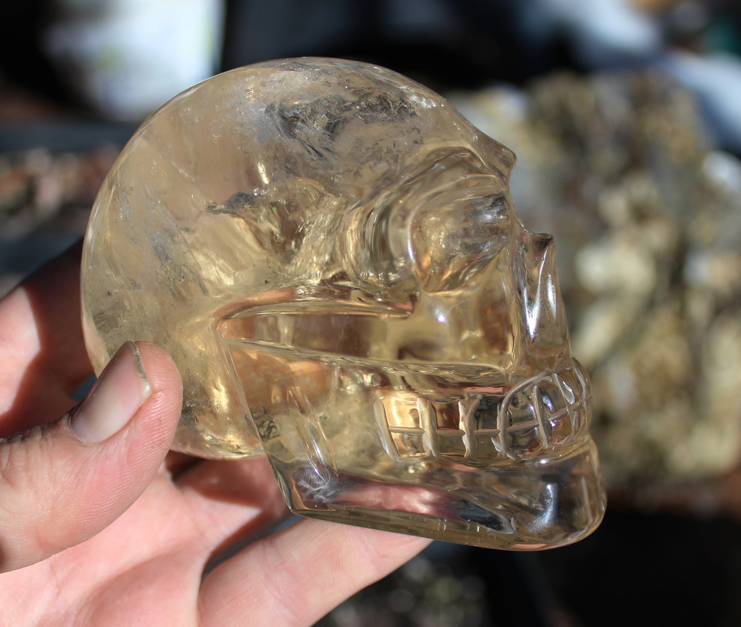 Smokey Citrine Crystal Skull
