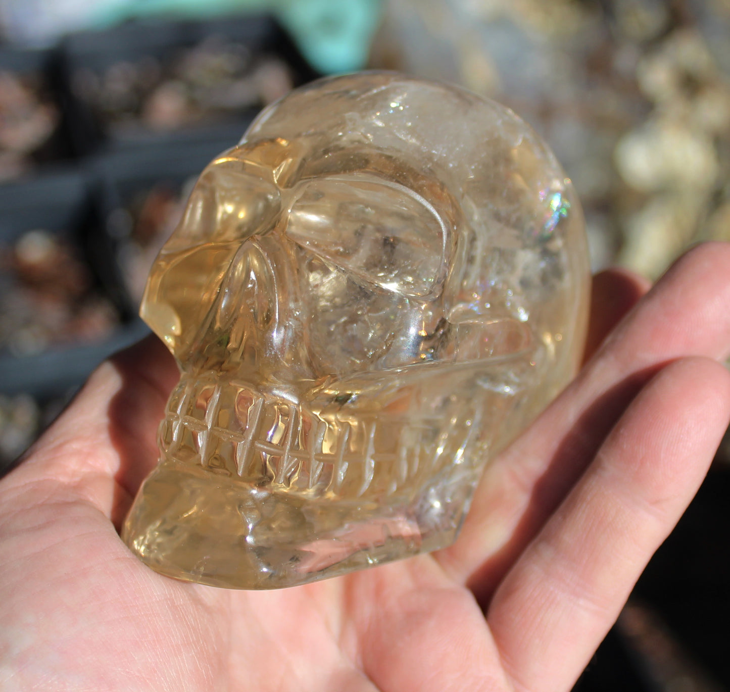 Smokey Citrine Crystal Skull