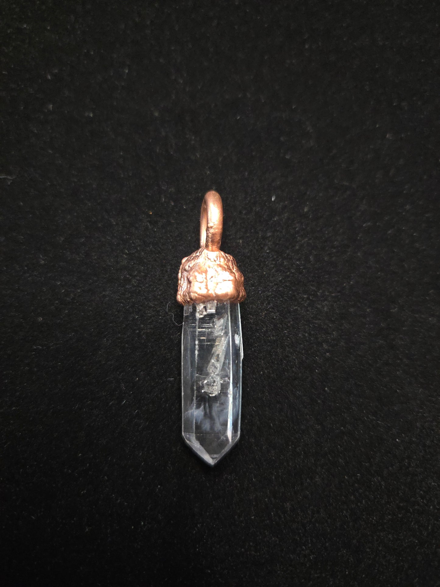 Copper Electroform and Colombian Quartz Pendant