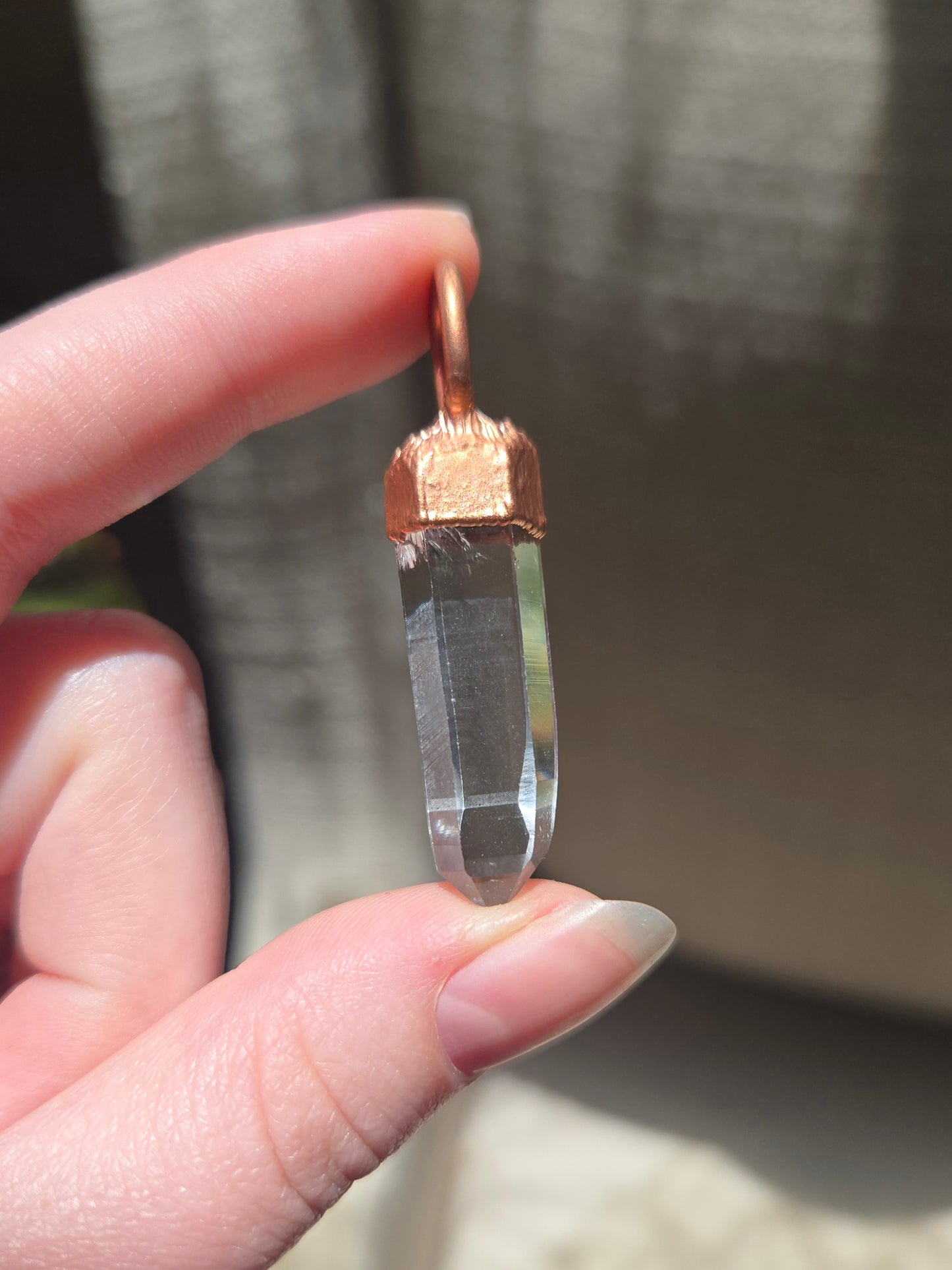 Copper Electroform and Colombian Quartz Pendant