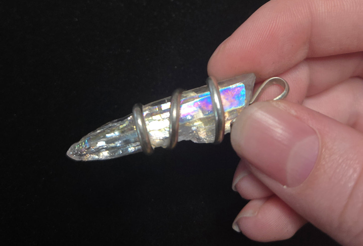 Angel Aura Quartz Sterling Silver Pendant