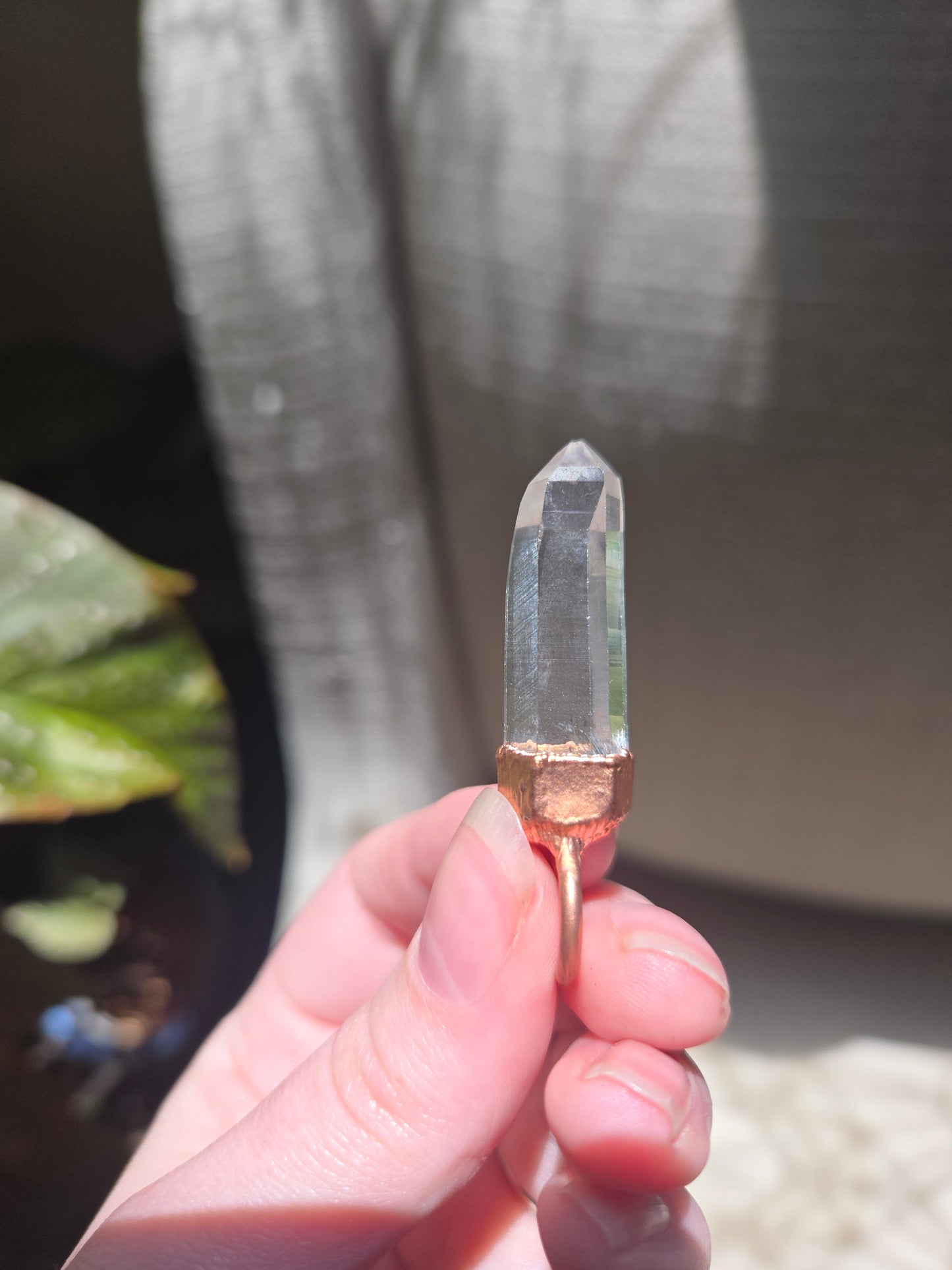 Copper Electroform and Colombian Quartz Pendant
