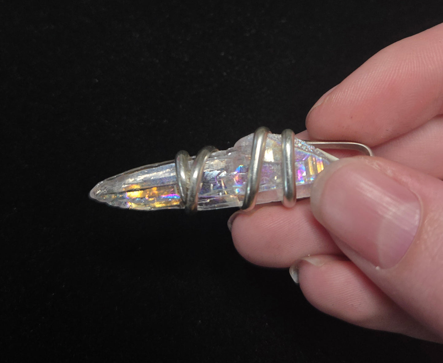 Angel Aura Quartz Sterling Silver Pendant