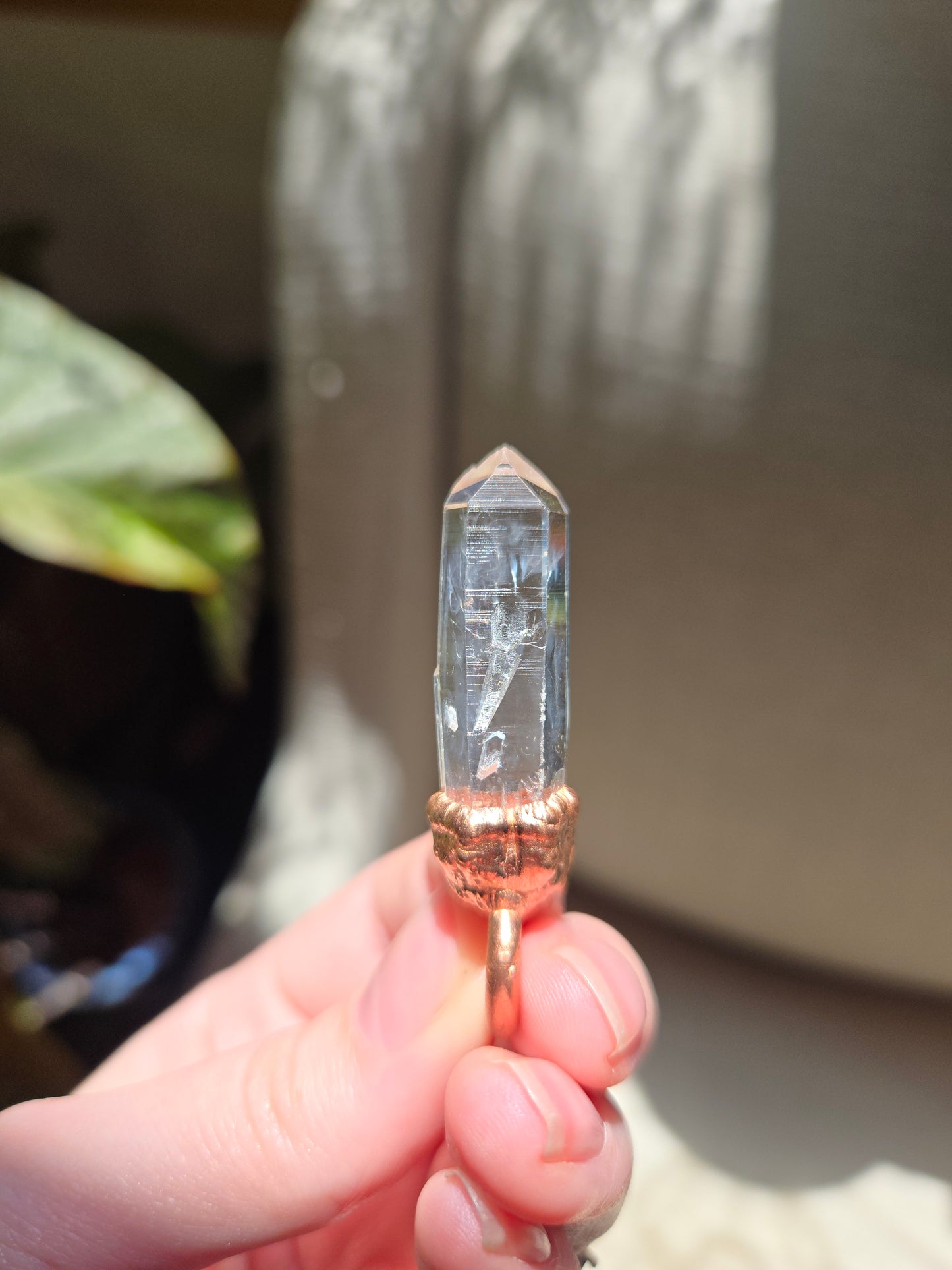 Copper Electroform and Colombian Quartz Pendant