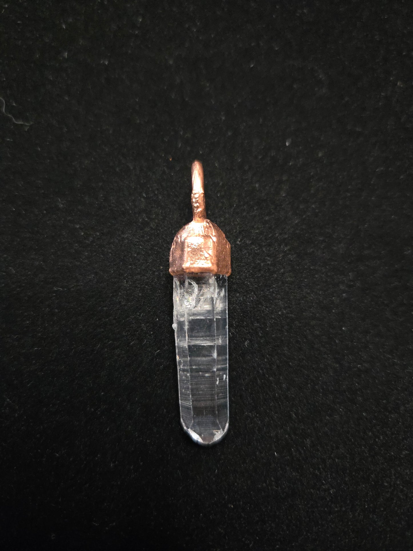 Copper Electroform and Colombian Quartz Pendant