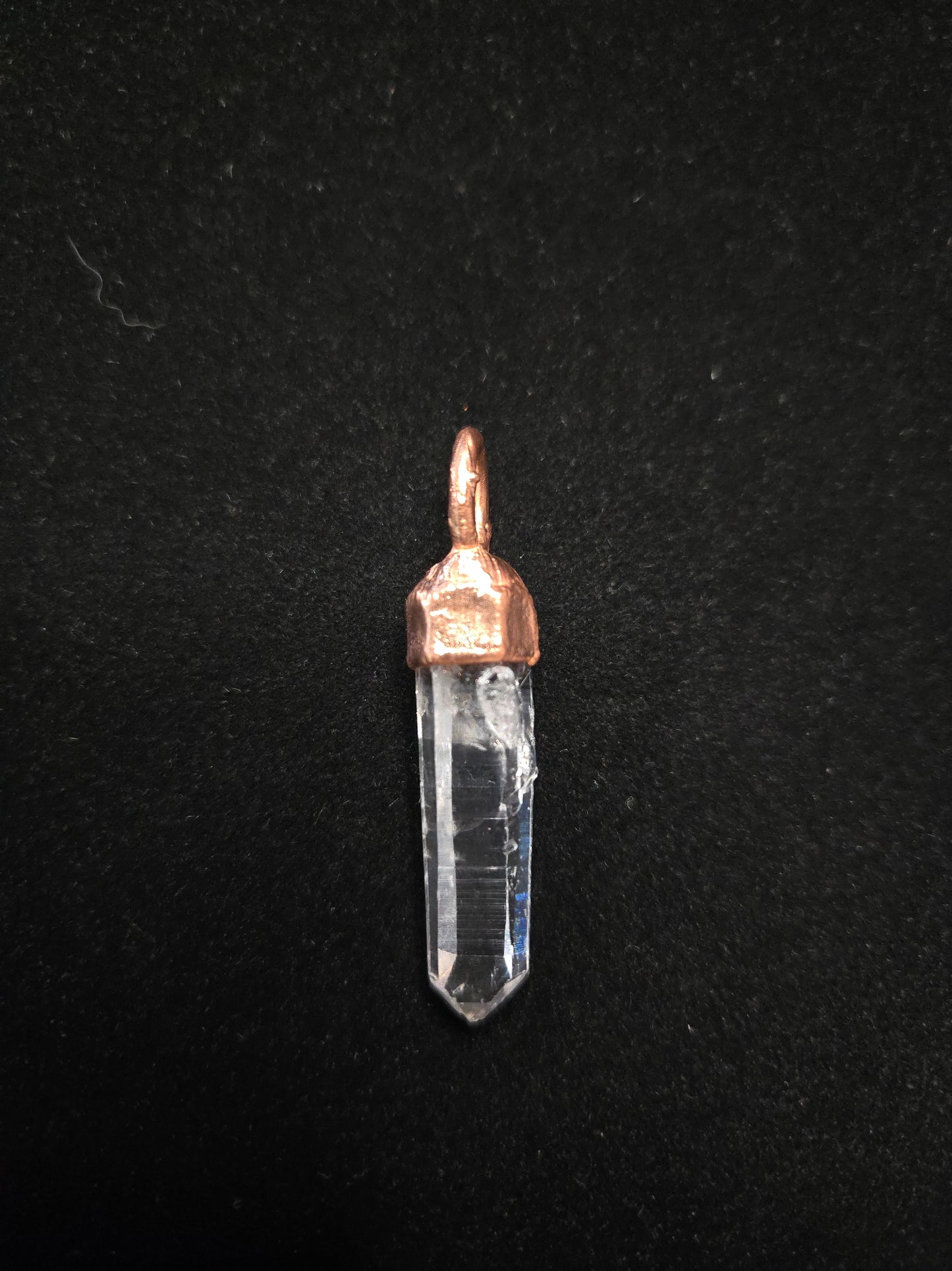 Copper Electroform and Colombian Quartz Pendant