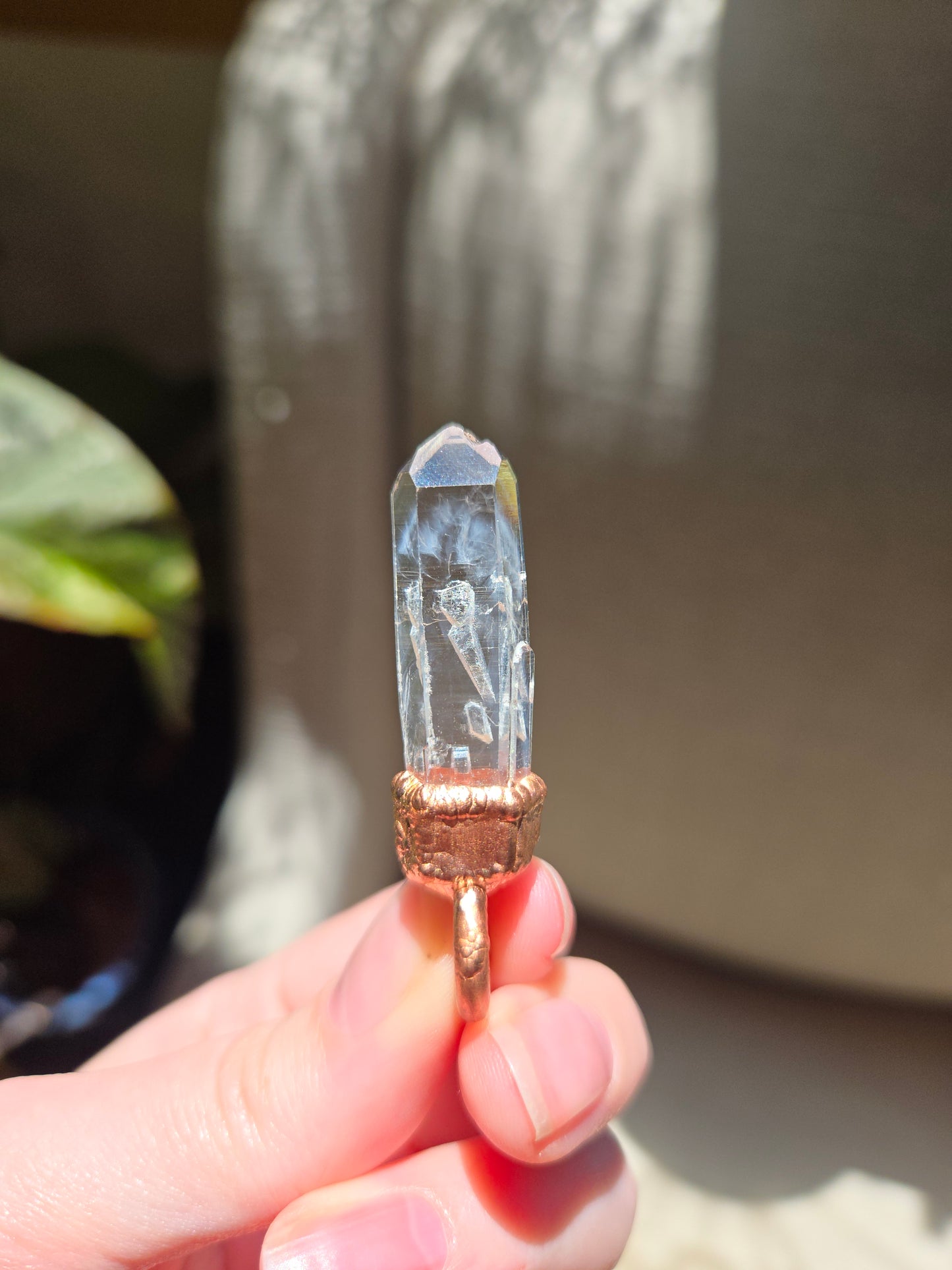 Copper Electroform and Colombian Quartz Pendant