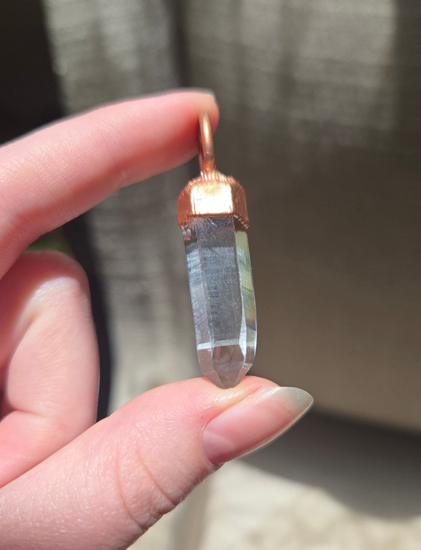 Copper Electroform and Colombian Quartz Pendant