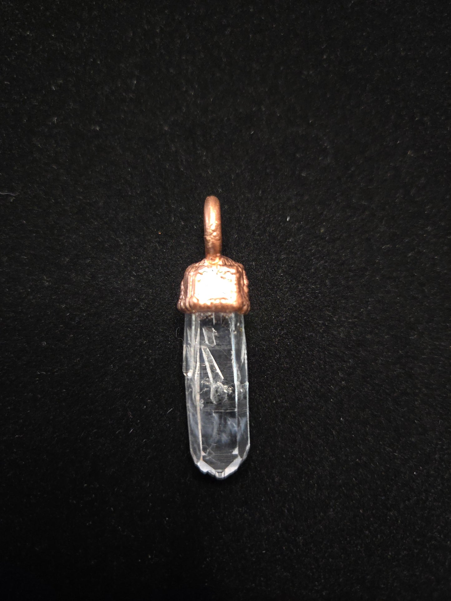Copper Electroform and Colombian Quartz Pendant