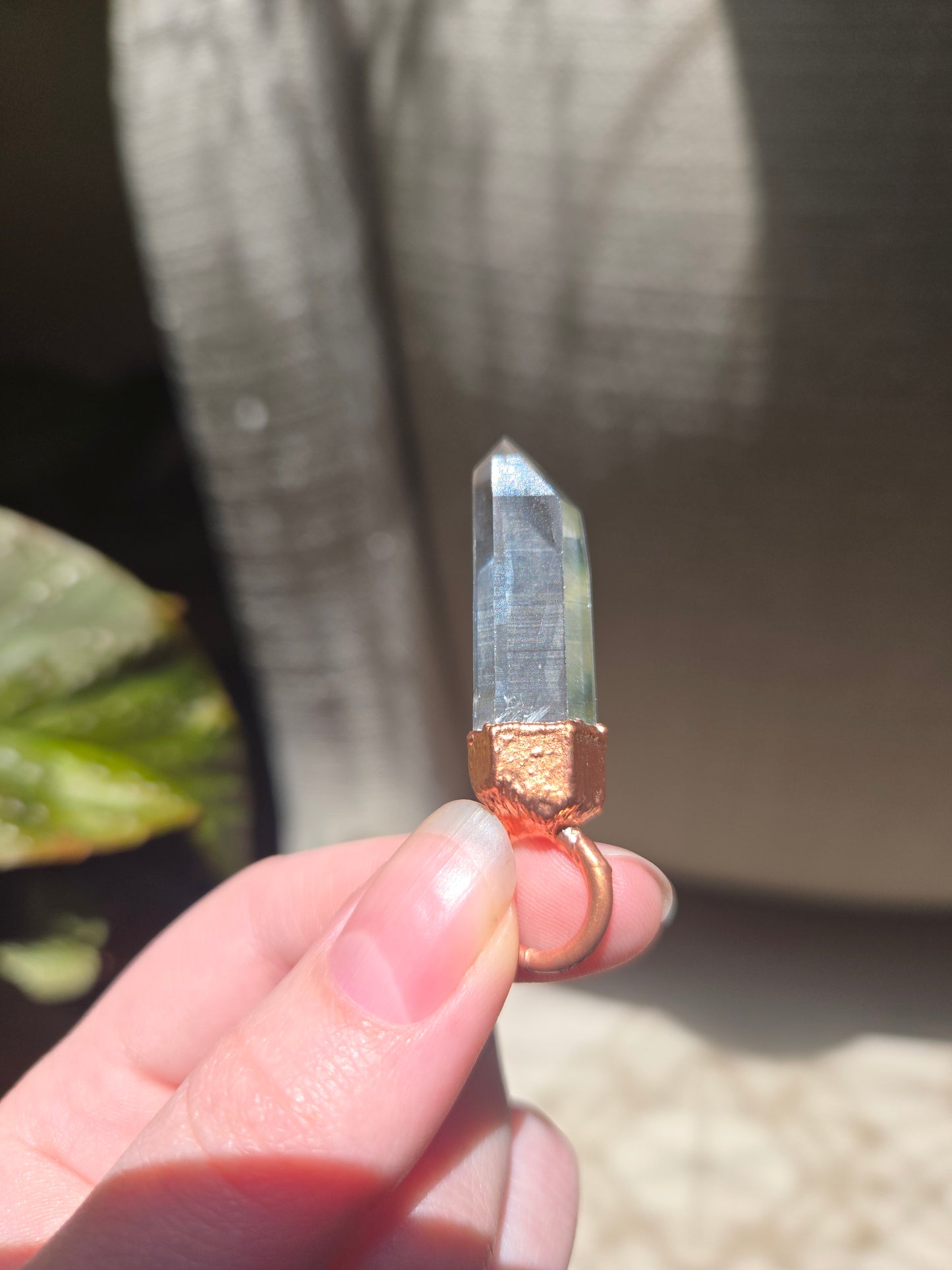 Copper Electroform and Colombian Quartz Pendant