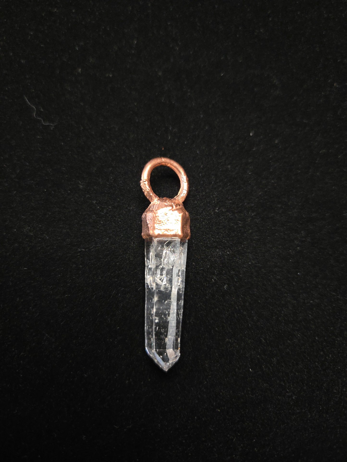 Copper Electroform and Colombian Quartz Pendant