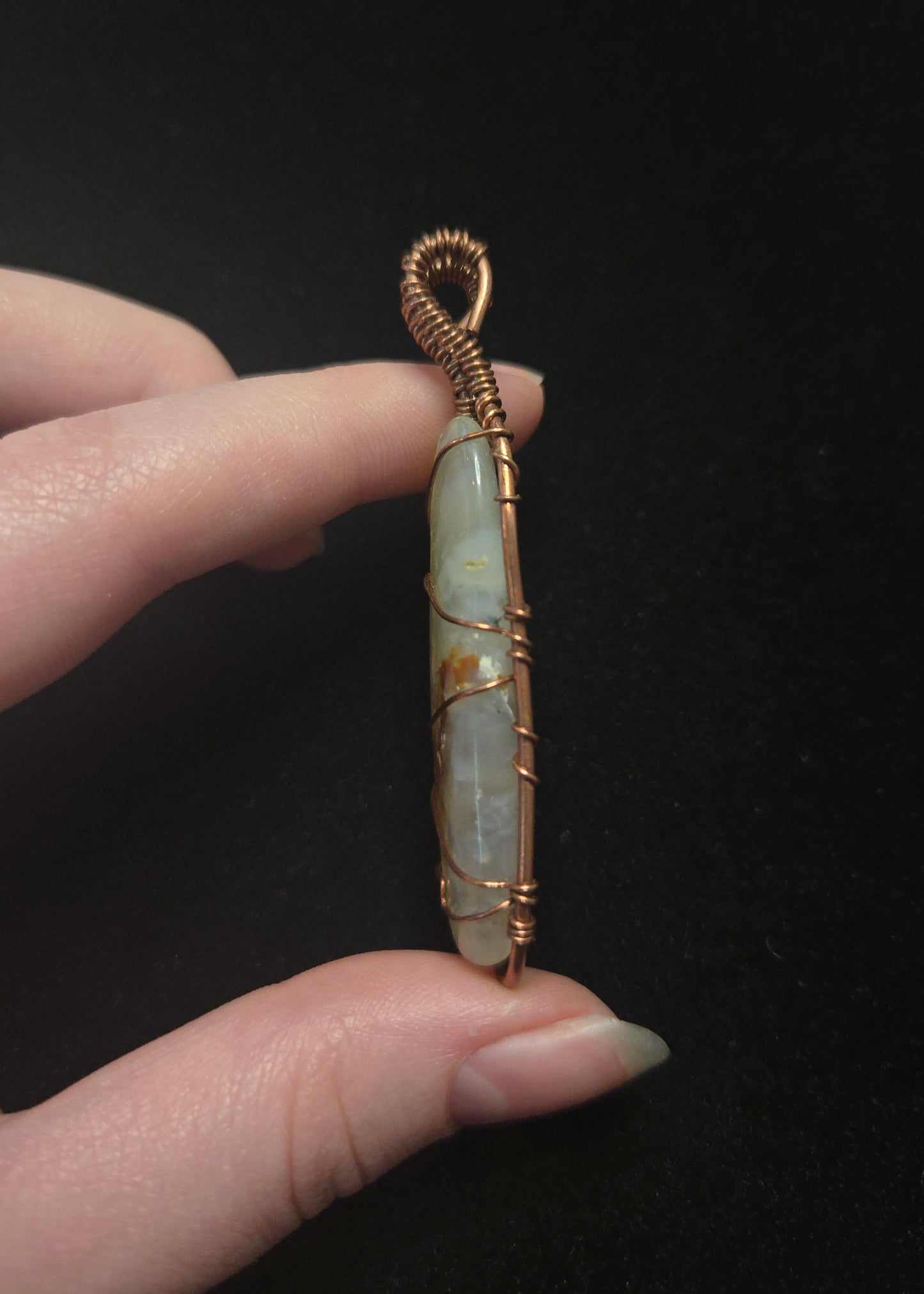 Mount Shasta Nebula Opal Wire Wrap Pendant