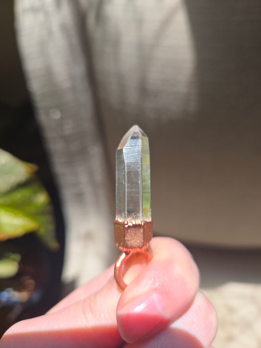 Copper Electroform and Colombian Quartz Pendant