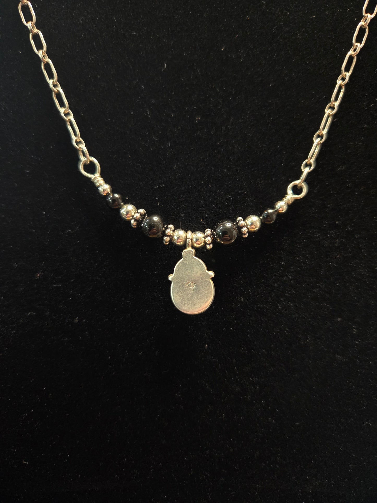 Sterling Silver Black Obsidian Necklace