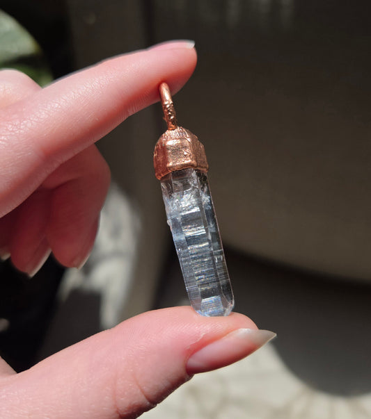 Copper Electroform and Colombian Quartz Pendant