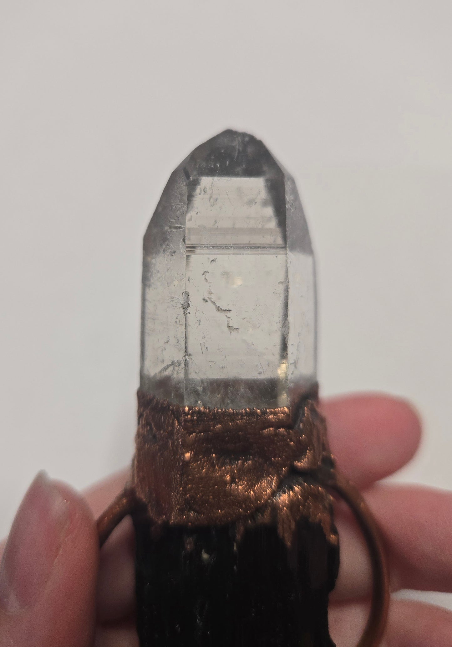 Black Tourmaline and Clear Quartz Necklace