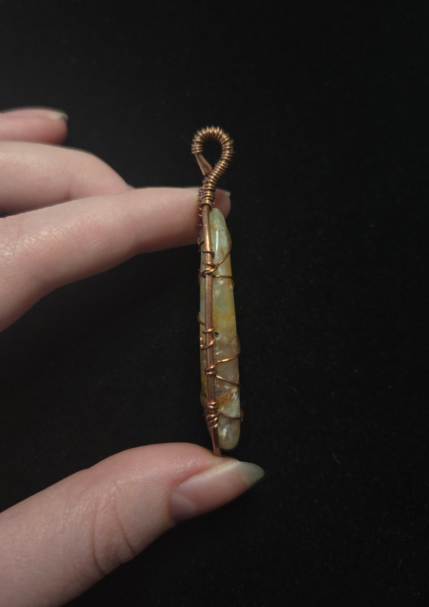 Mount Shasta Nebula Opal Wire Wrap Pendant